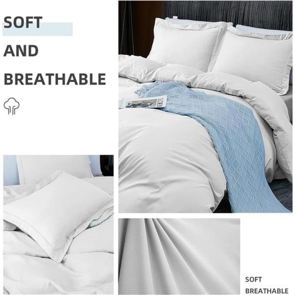 Duvet Covers Queen Size - Ultra Soft and Breathable Bedding Comforter Cover Set - Picture 3 of 6